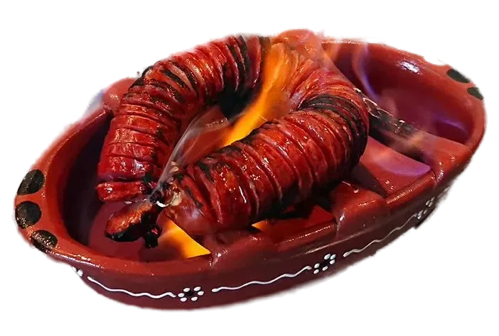 Portuguese Chouriço bereiden op de assador.